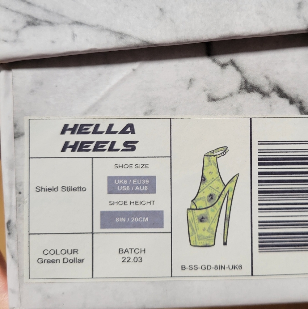 Hella Heels Dancing Dollar$ Stiletto Lime - Picture 15 of 16